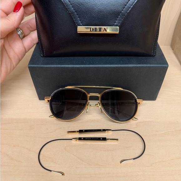 DITA Gold Frame Sunglasses with Dark Lenses main image 5
